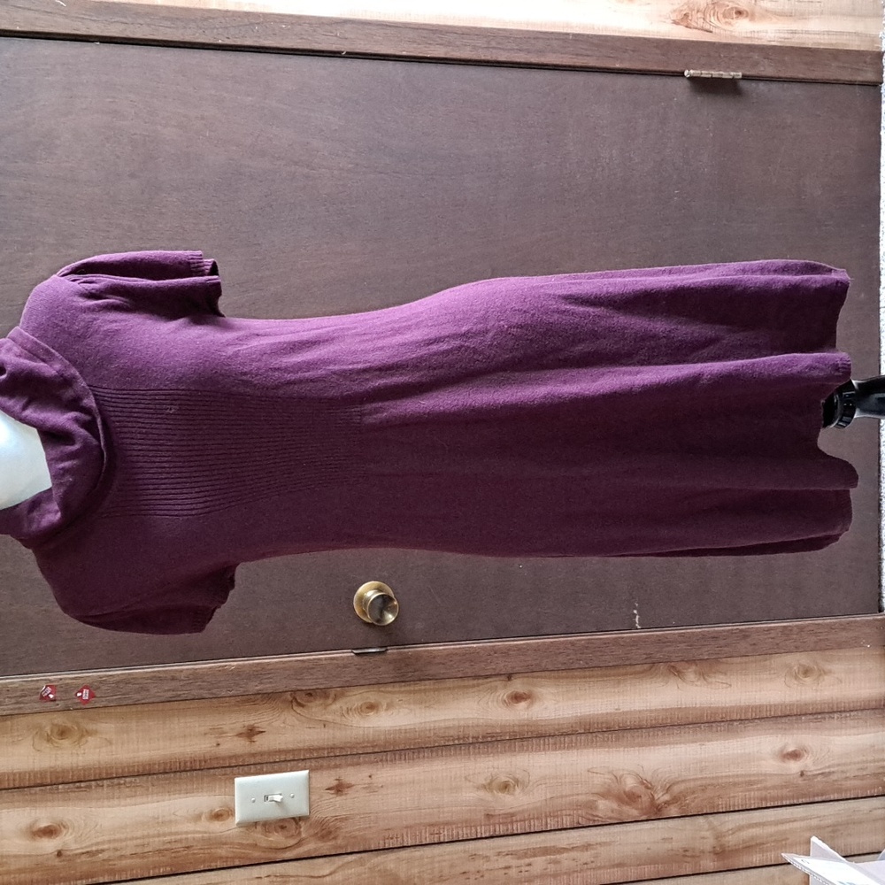 Size large, Calvin Klein Jean's sweater dress. Wine